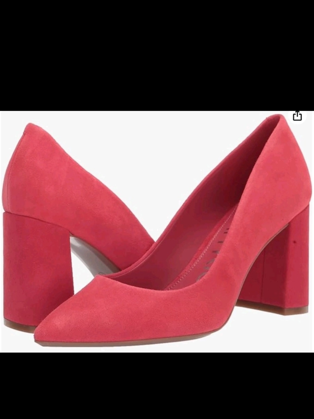 Calvin Klein Jasmine Dark Pink Block Heel Pointed Pumps